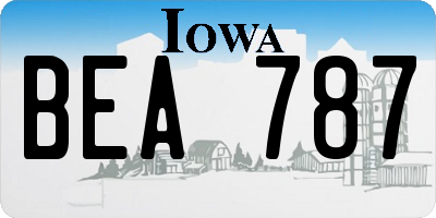IA license plate BEA787