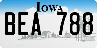 IA license plate BEA788