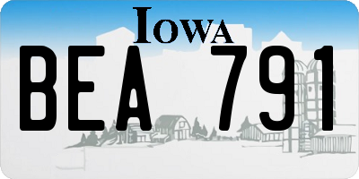 IA license plate BEA791