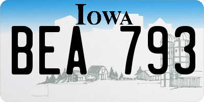 IA license plate BEA793