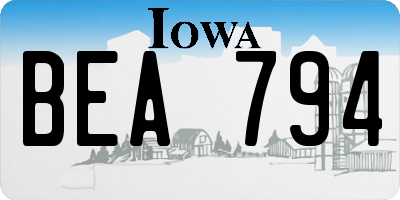 IA license plate BEA794