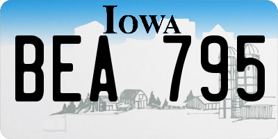 IA license plate BEA795