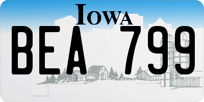 IA license plate BEA799