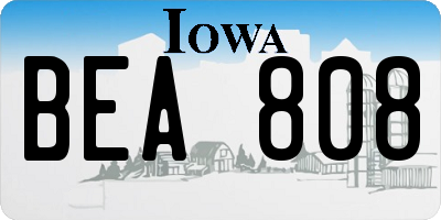 IA license plate BEA808