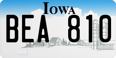 IA license plate BEA810