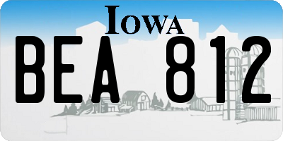 IA license plate BEA812