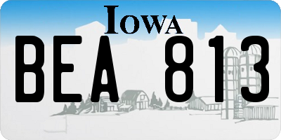 IA license plate BEA813