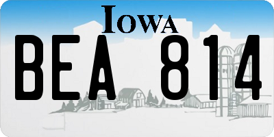 IA license plate BEA814