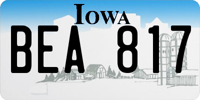 IA license plate BEA817