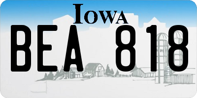 IA license plate BEA818