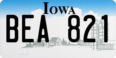IA license plate BEA821