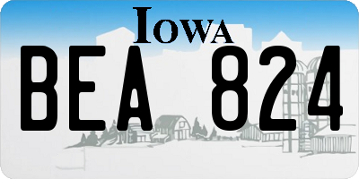 IA license plate BEA824