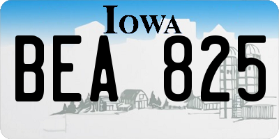 IA license plate BEA825