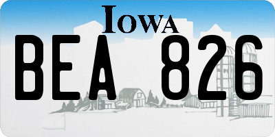 IA license plate BEA826