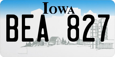 IA license plate BEA827