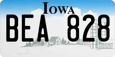 IA license plate BEA828