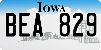 IA license plate BEA829