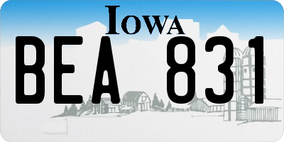 IA license plate BEA831