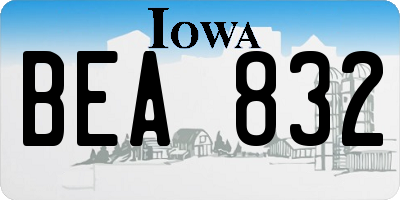 IA license plate BEA832
