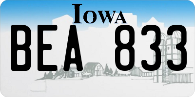 IA license plate BEA833