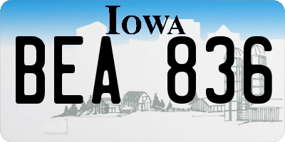IA license plate BEA836