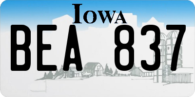 IA license plate BEA837