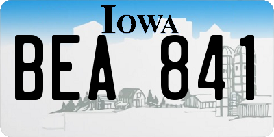 IA license plate BEA841
