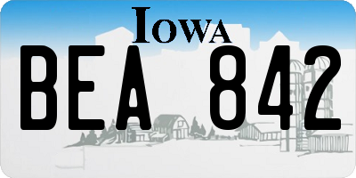 IA license plate BEA842