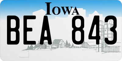 IA license plate BEA843