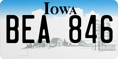 IA license plate BEA846