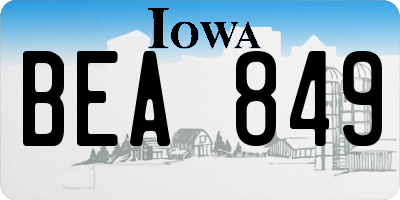 IA license plate BEA849