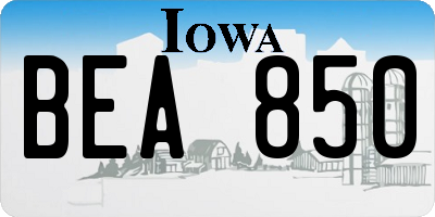 IA license plate BEA850