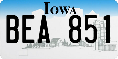 IA license plate BEA851