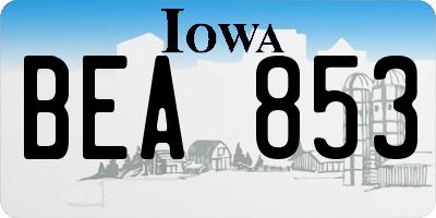 IA license plate BEA853