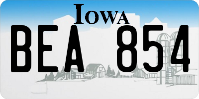 IA license plate BEA854