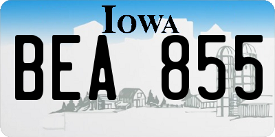 IA license plate BEA855