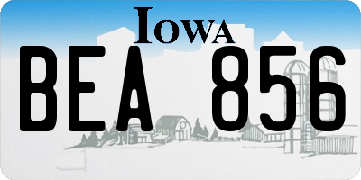 IA license plate BEA856