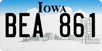 IA license plate BEA861