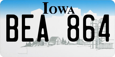 IA license plate BEA864