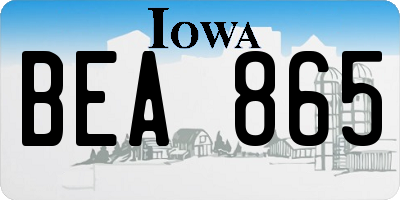 IA license plate BEA865