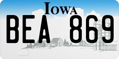 IA license plate BEA869