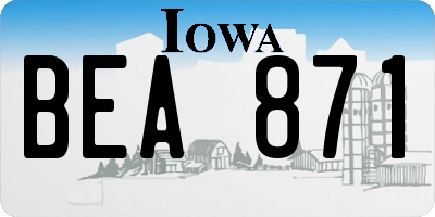 IA license plate BEA871