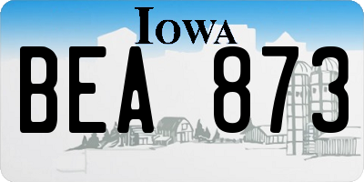 IA license plate BEA873