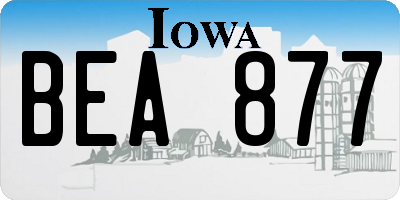 IA license plate BEA877