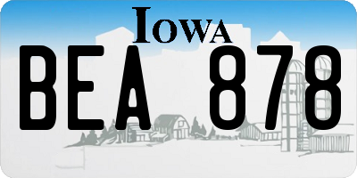 IA license plate BEA878
