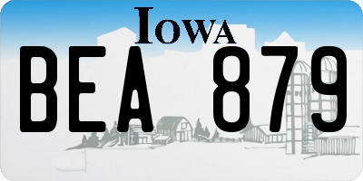 IA license plate BEA879