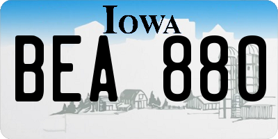 IA license plate BEA880