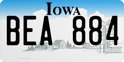 IA license plate BEA884