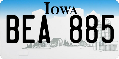 IA license plate BEA885