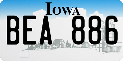 IA license plate BEA886